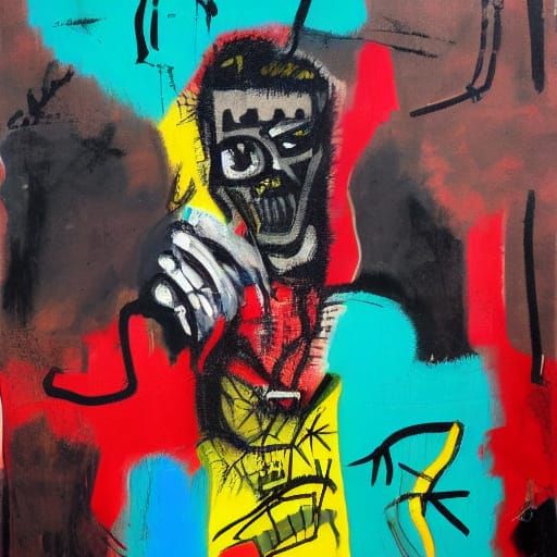 Neo-Expressionist Artwork: Broken Gun and Clenched Fist