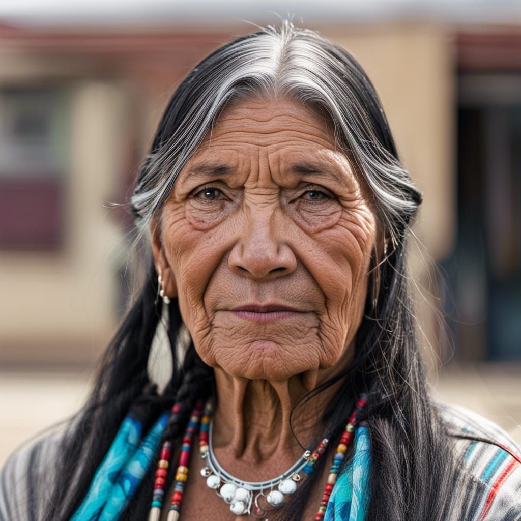 Oglala Lakota Woman in Pine Ridge, South Dakota