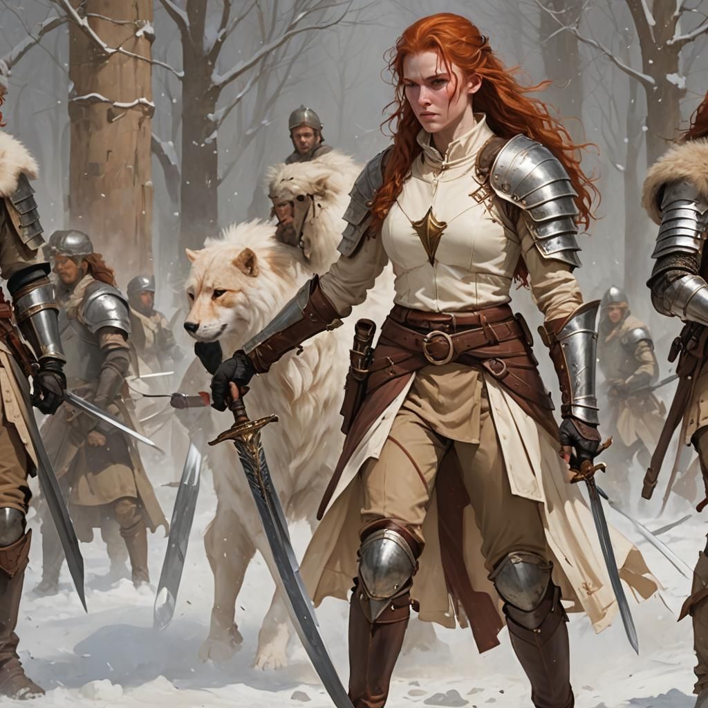 Fantasy Warrior Woman with Red Hair