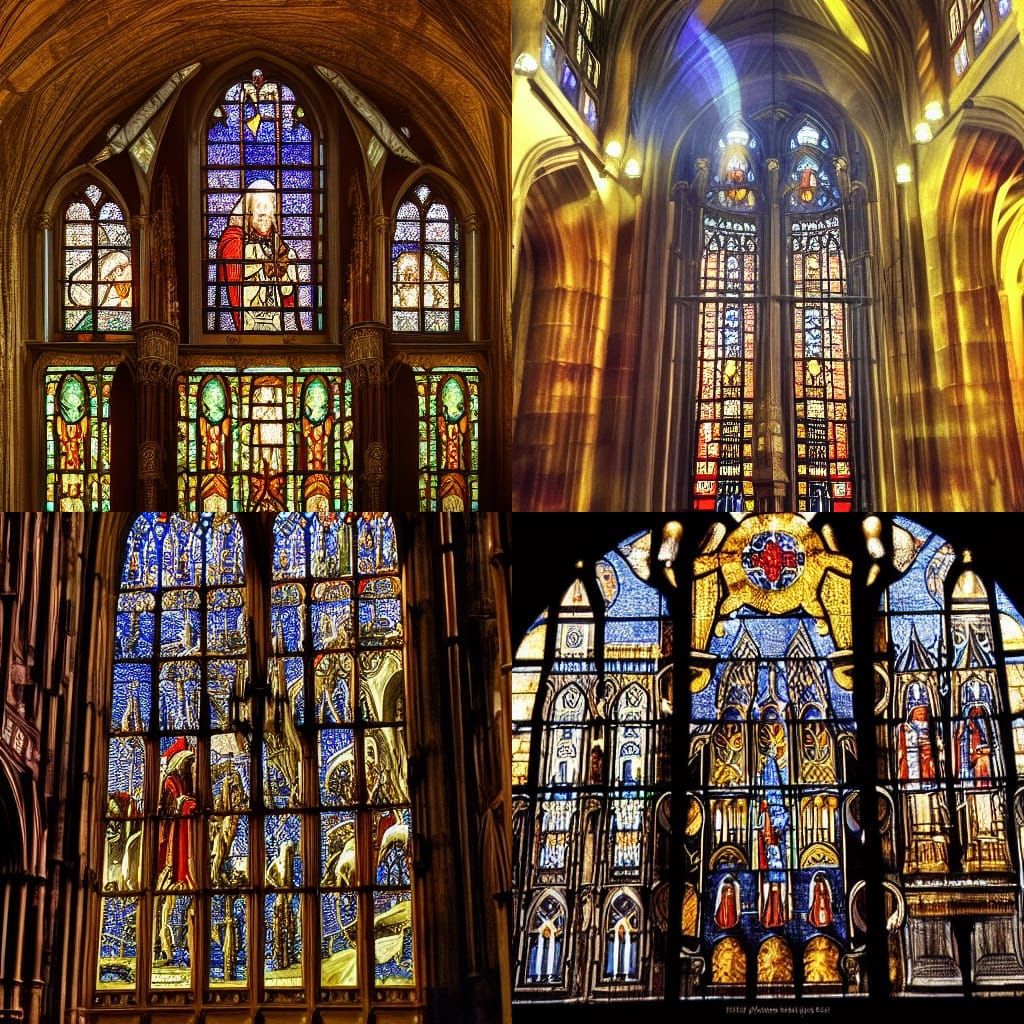 Stained Glass Knight Head in Augsburg Cathedral Style