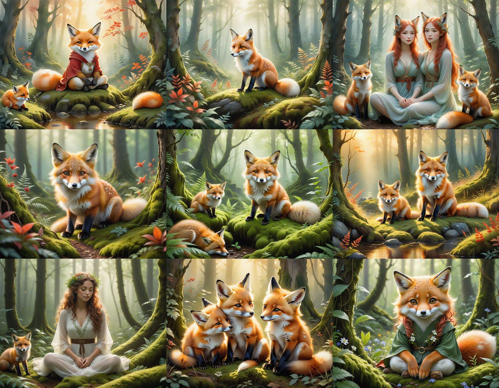 Whimsical Forest Sprite in Gentle Harmony