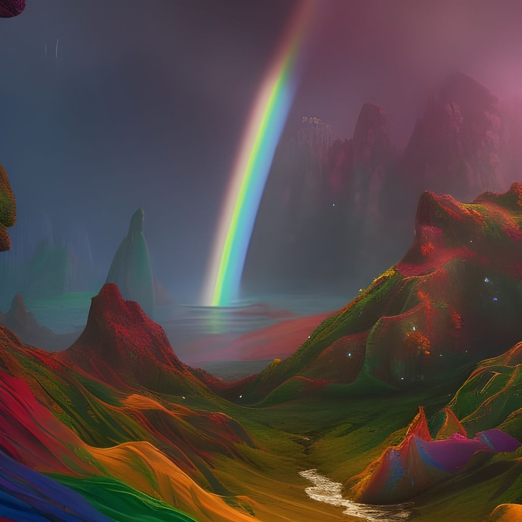 Fantastical Rainbows in Detailed Matte Painting