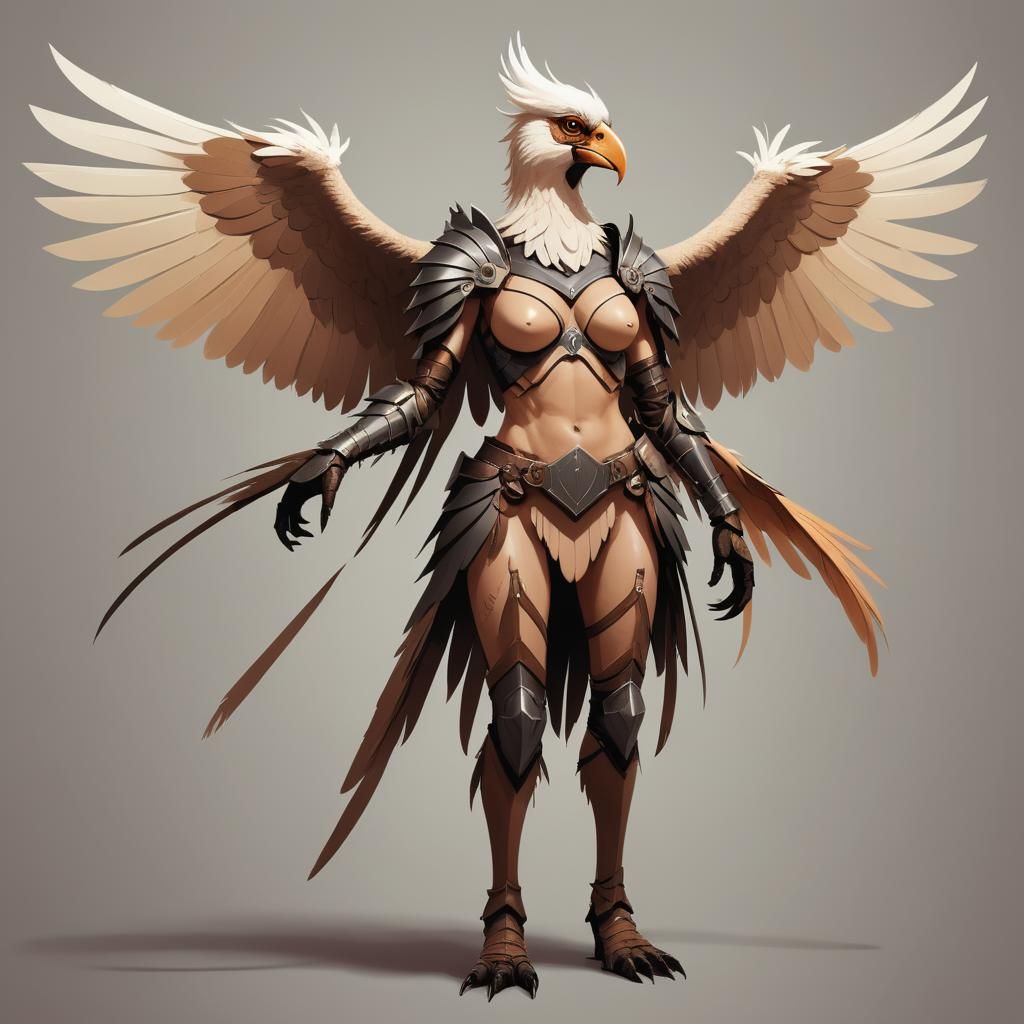 Minimalist Harpy Illustration for TTRPG Monster