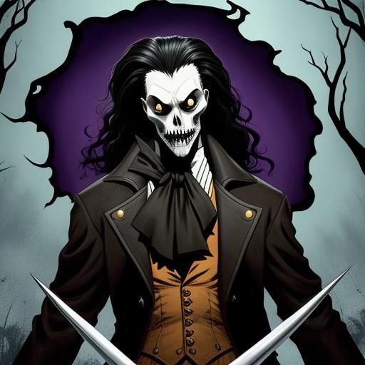 The Headless Horseman of Sleepy Hollow in Burtonesque Style