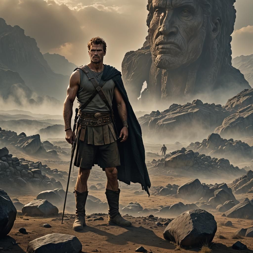 David and Goliath: Hyperrealistic Ancient Battle