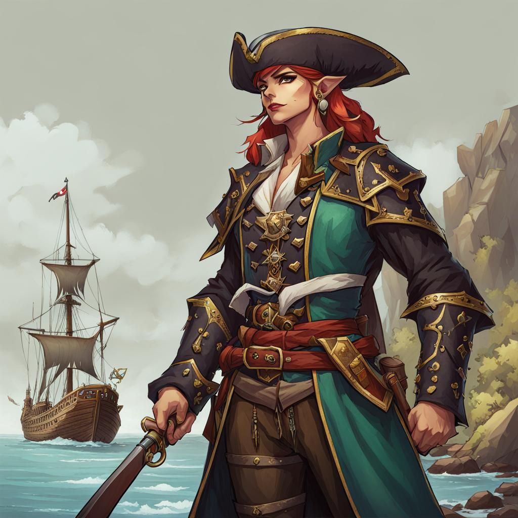 D&D Pirate Elf Character Concept