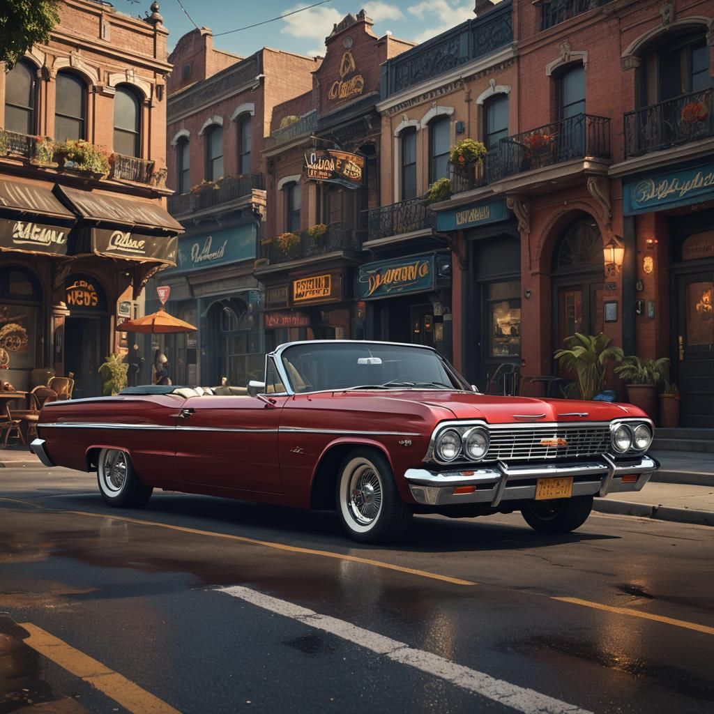 Chevy Impala Lowrider in Detailed Matte Painting