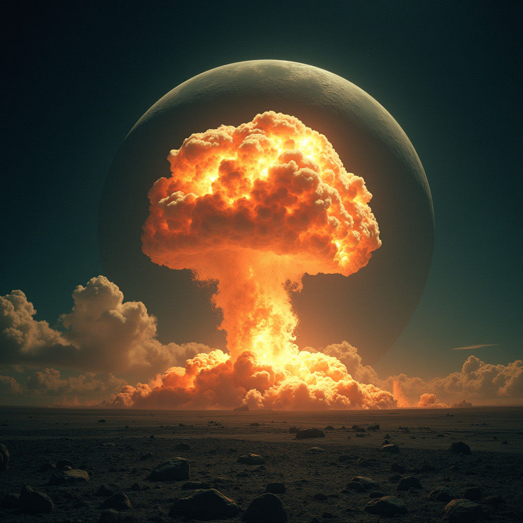 Mushroom Cloud Explosion on the Moon