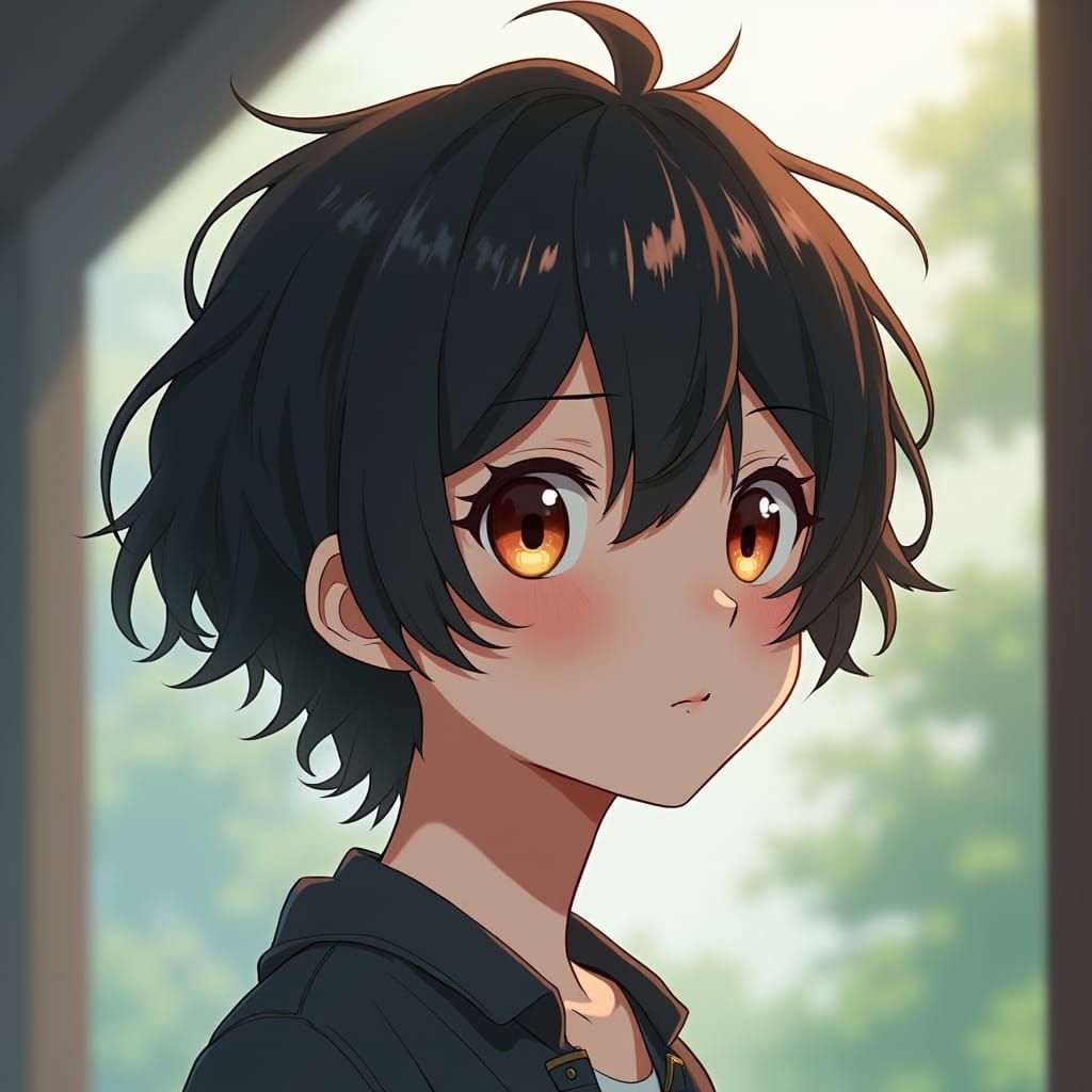 Edgy Anime Girl with Short Hair in 3D Art Style