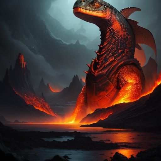 Epic Fantasy Sea Monster Scene in High Detail