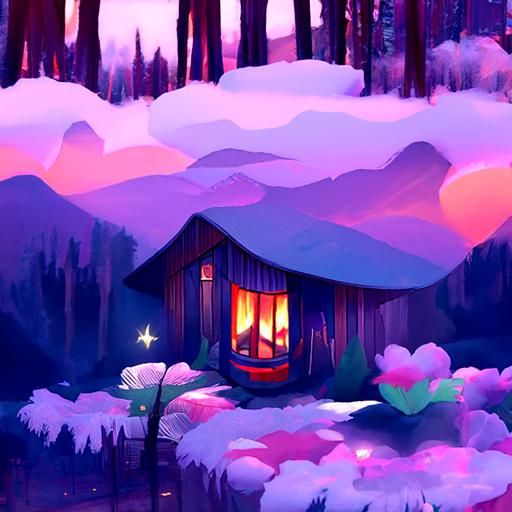 Cozy Cabin in Woods: Fairycore Fantasy Landscape