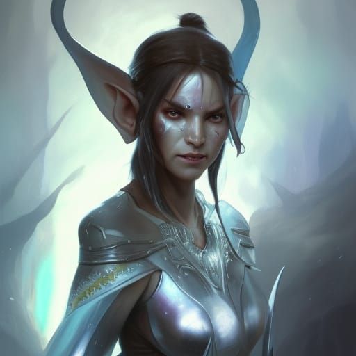 Evil Elf Warrior Portrait in Detailed Digital Art