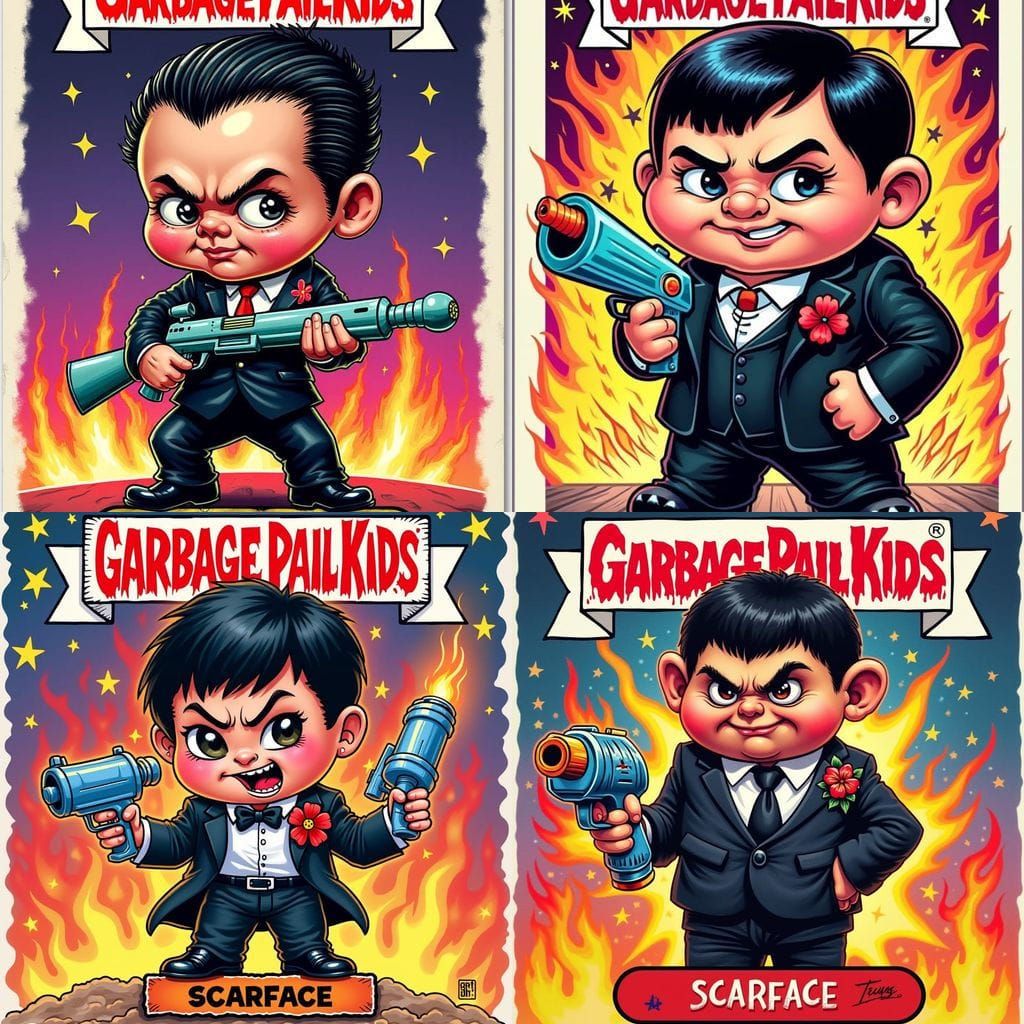 Garbage Pail Kids' Comically Grotesque Scarface Character