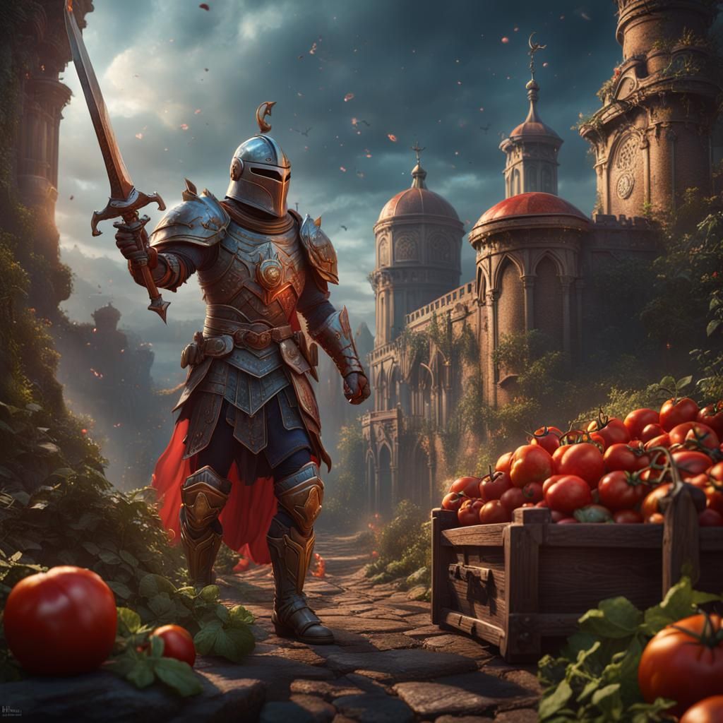 Tomato Knight: Detailed Fantasy Concept Art
