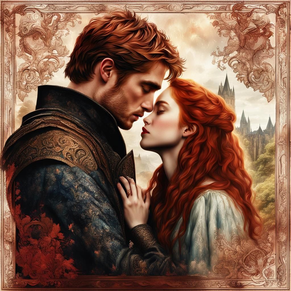 Medieval Love: Kissing Scene in Digital Art