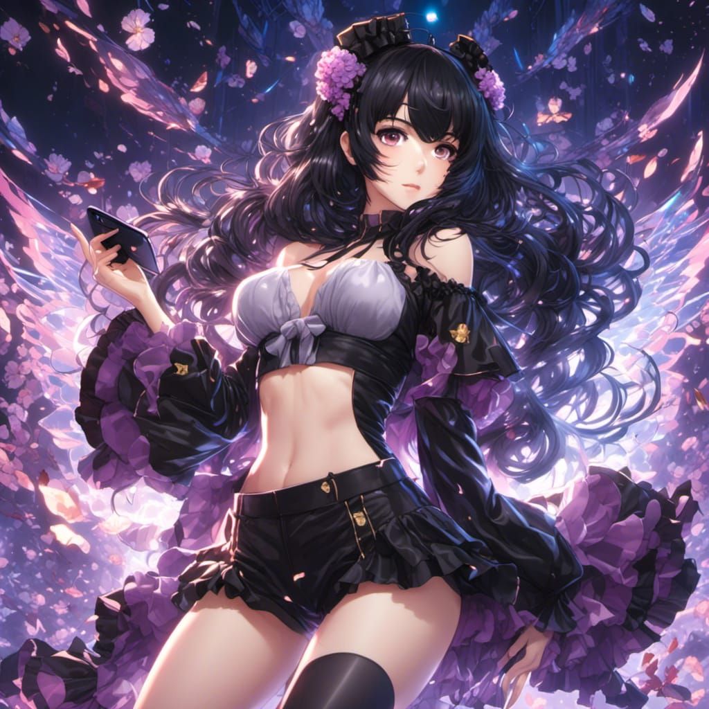 Anime Woman in Blackberry Costume, 8K Resolution