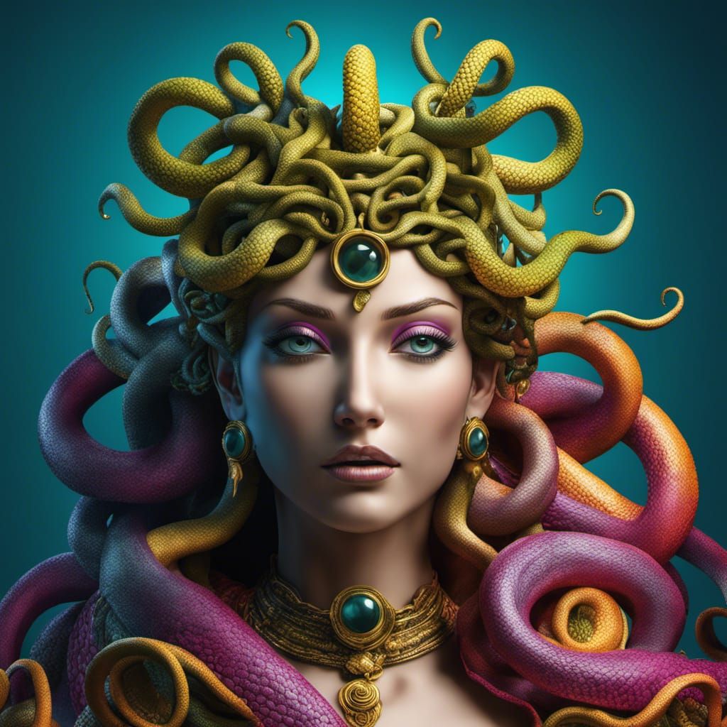 Realistic Medusa Portrait in Ultra HD