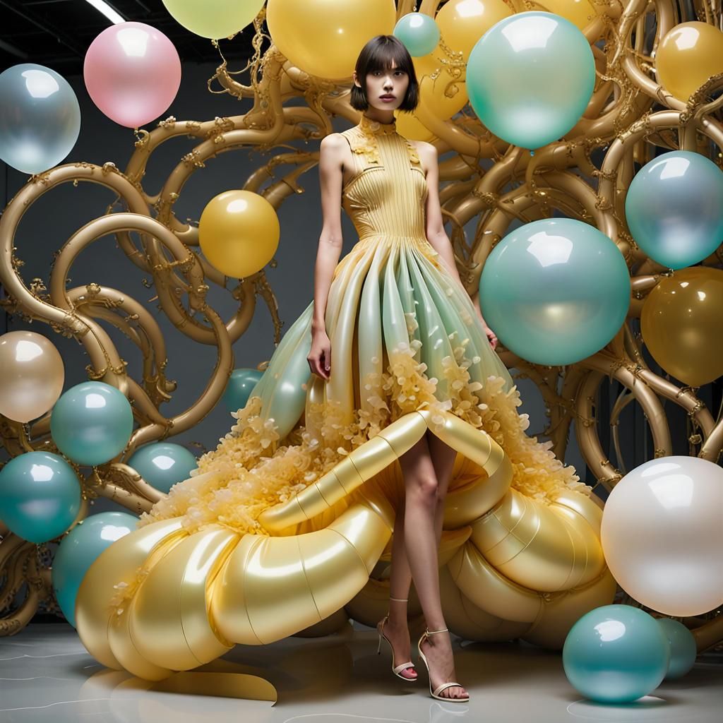 Lemon Jelly AI Fashion Model in a Matte Painting