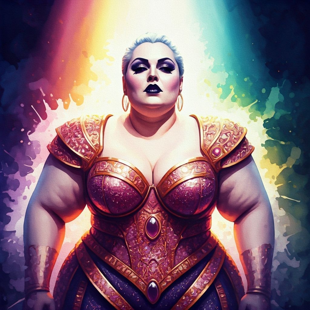 Ethereal Warrior Goddess in Watercolor