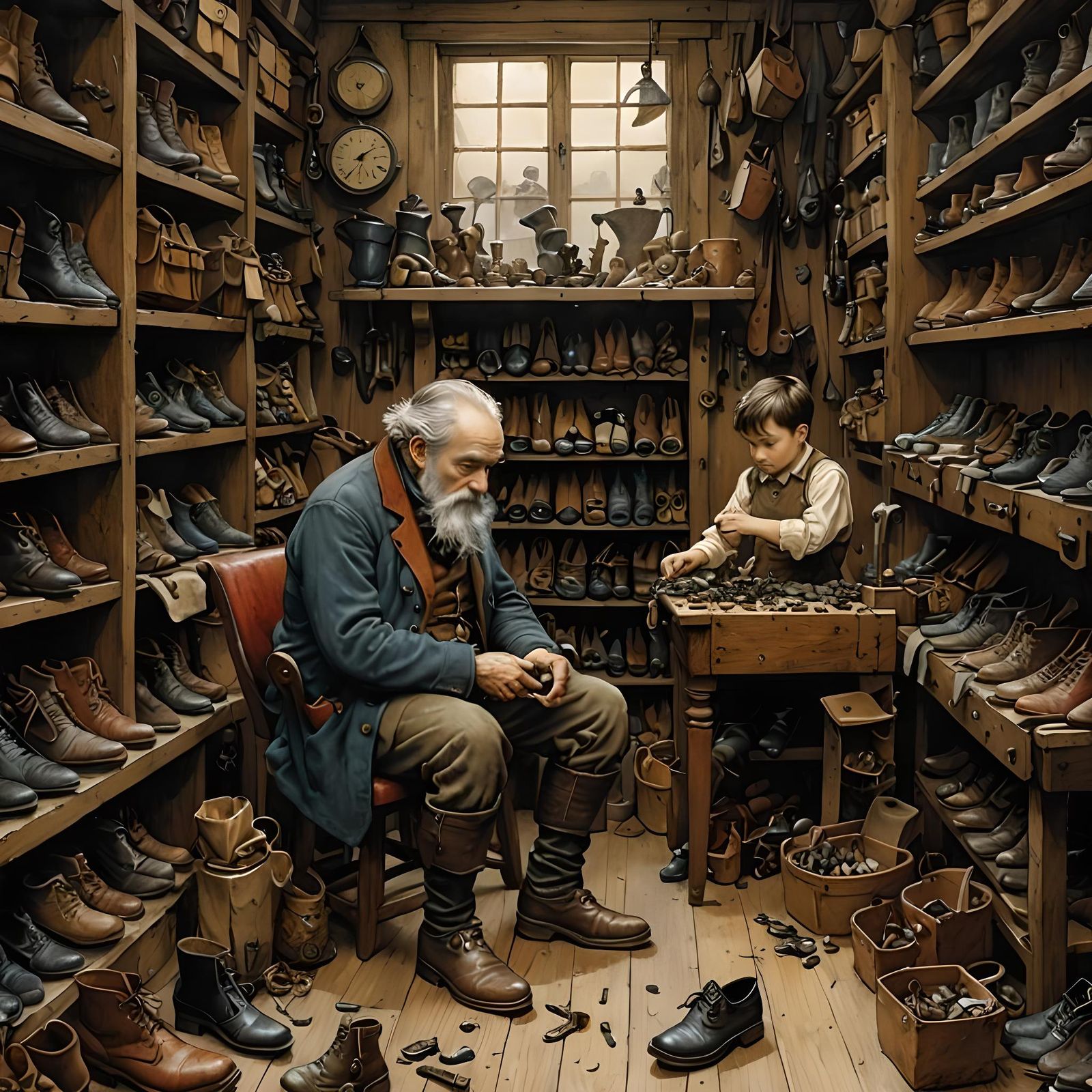 Shoemaker and Young Apprentice