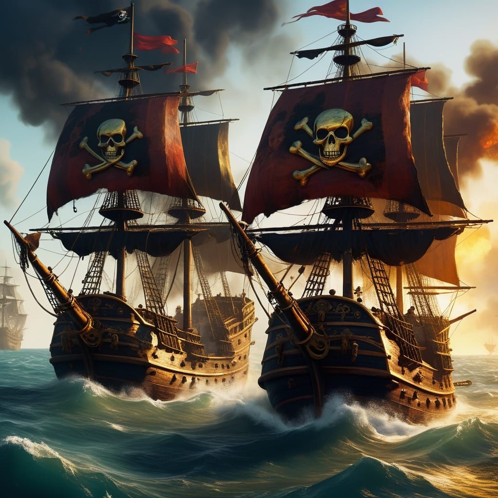 Pirate Ships Engage in Epic 18th Century Caribbean Battle in...