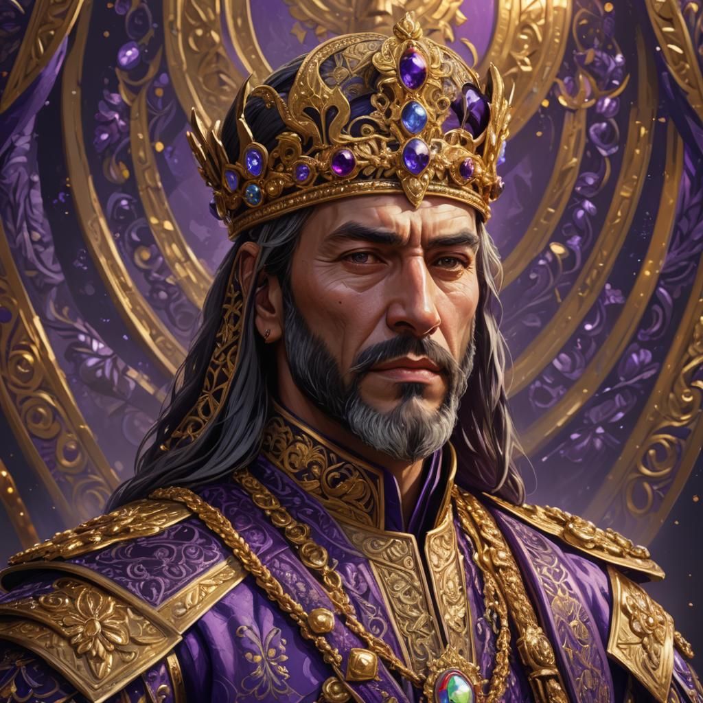 Ornate Portrait of Bulgarian King in Regal Pose