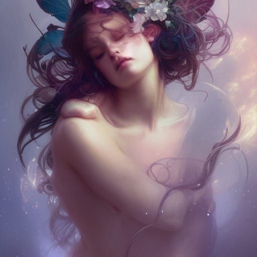 Ethereal Fae Portrait in Dreamcore Style