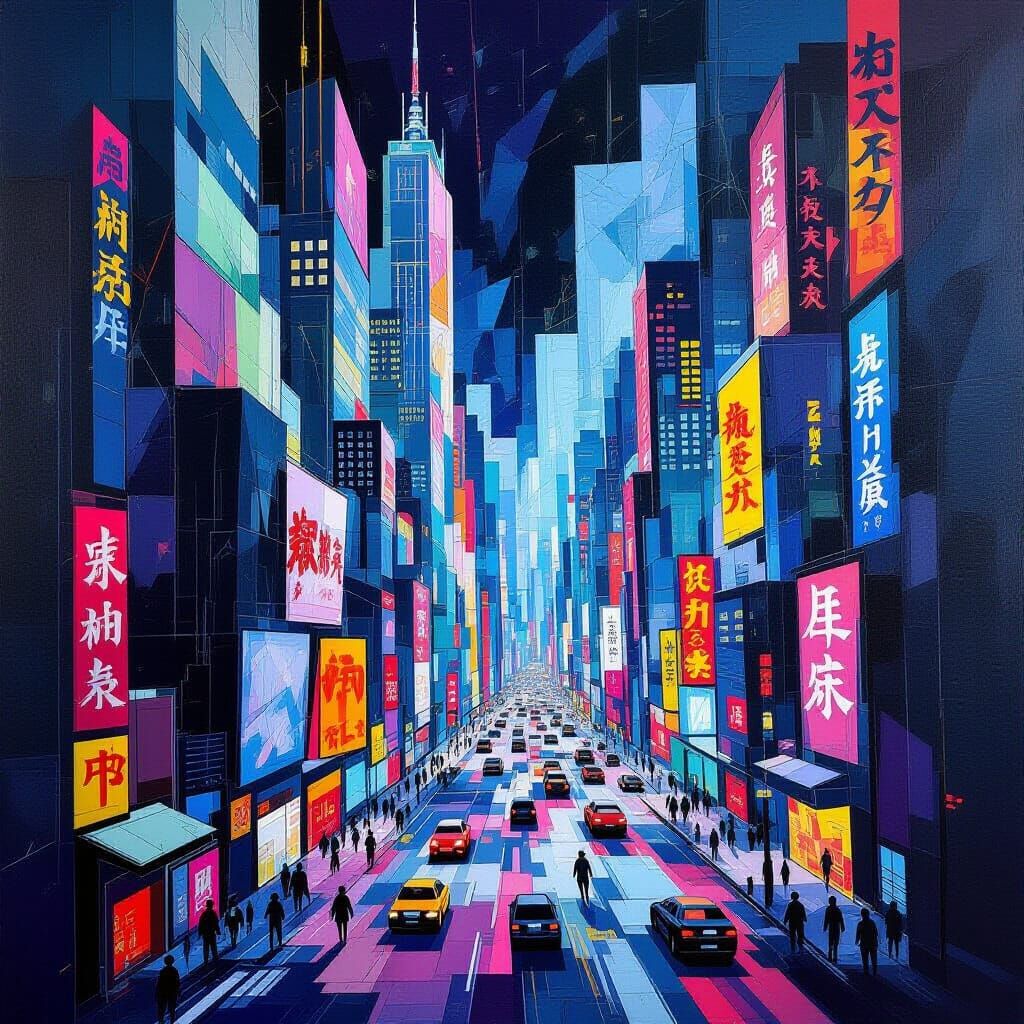 Pablo Picasso meet Akira.. in Cubist futuristic world.