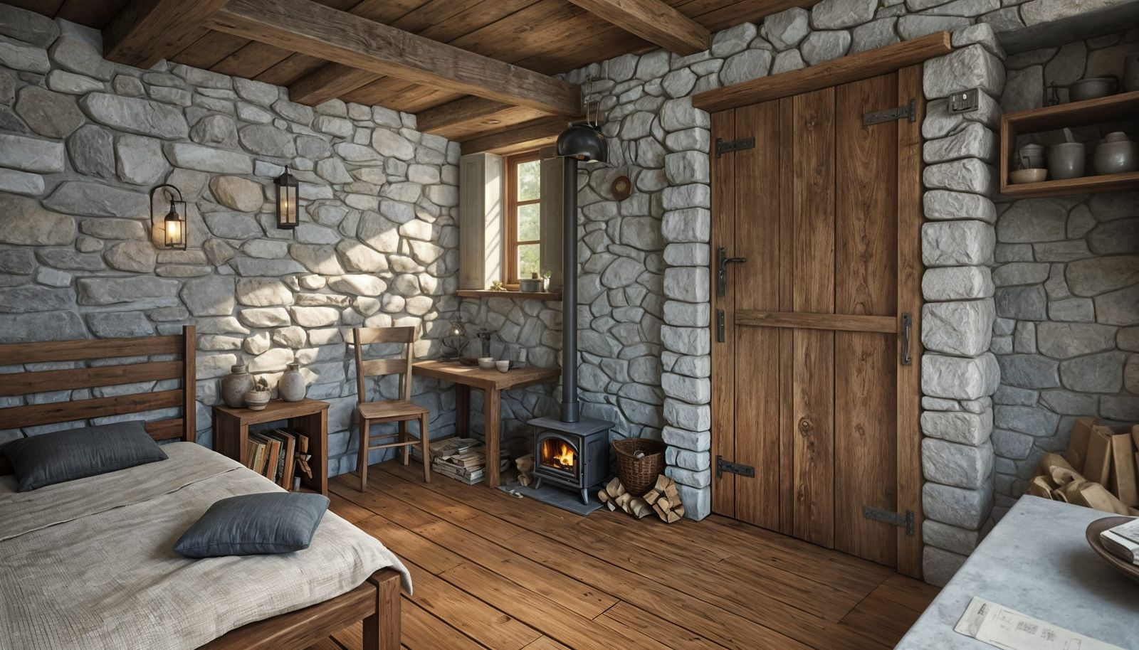 Cozy Rustic Stone Cottage with Lived-In Charm