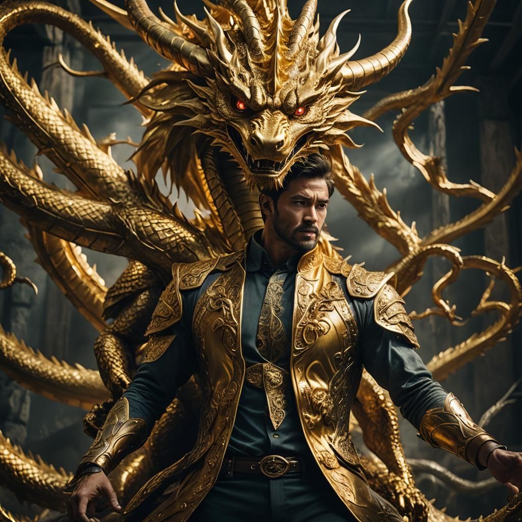 Golden Dragon Trapped: Cinematic Film Still