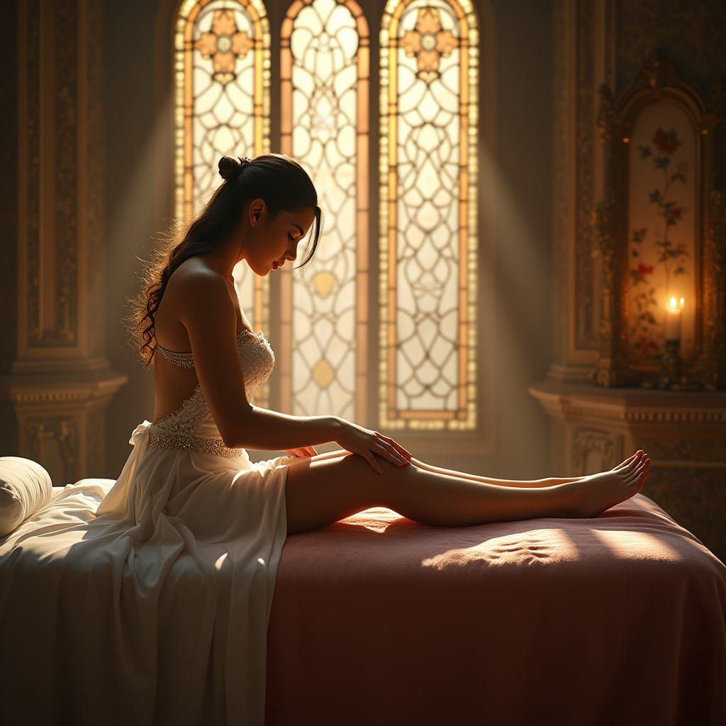 Ethereal Gentleman's Massage in Opulent Baroque Setting