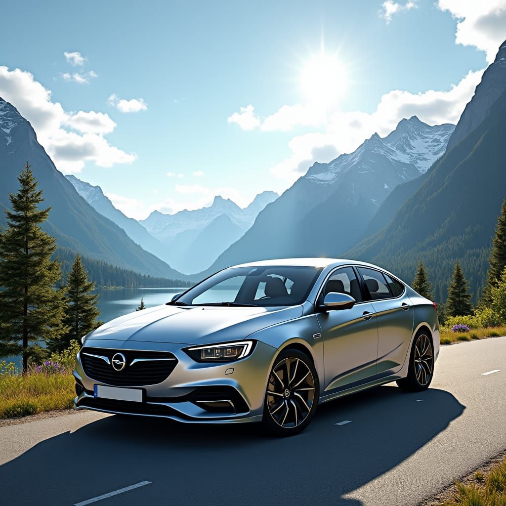 Opel Insignia in Mountain Landscape: 3D Game Cinematic