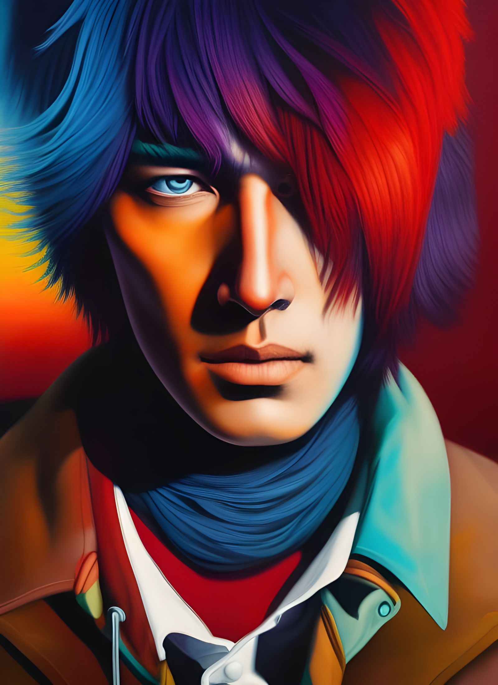 Colorful Portrait of a Lost Soul