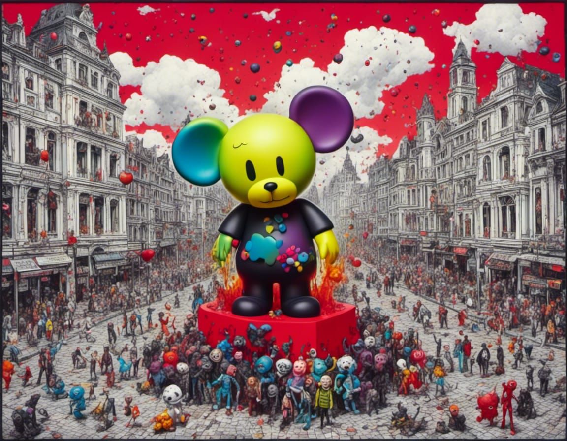 KAWS-Inspired Character in Urban Art Style