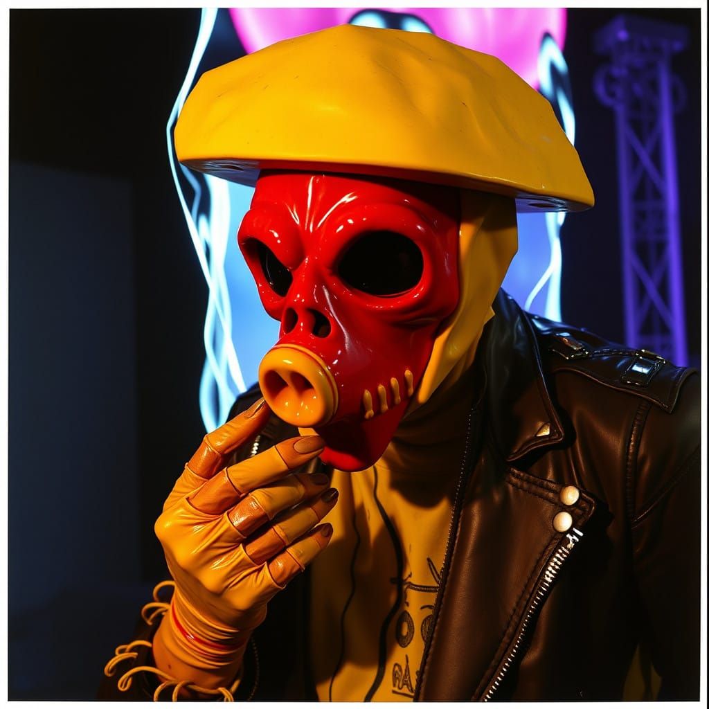 Grotesque Horror Mask in Muted Colors