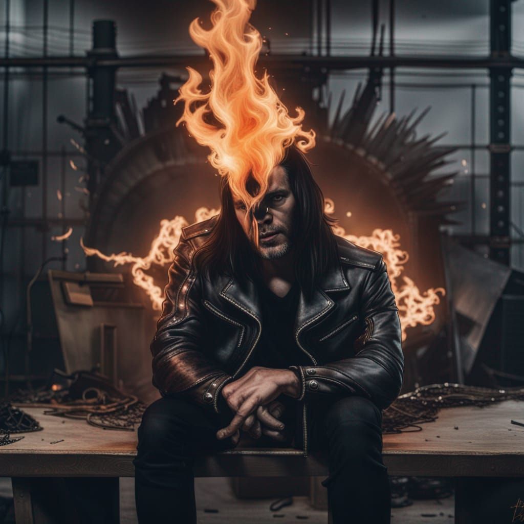 Headbanger in Leather Jacket at Metal Concert