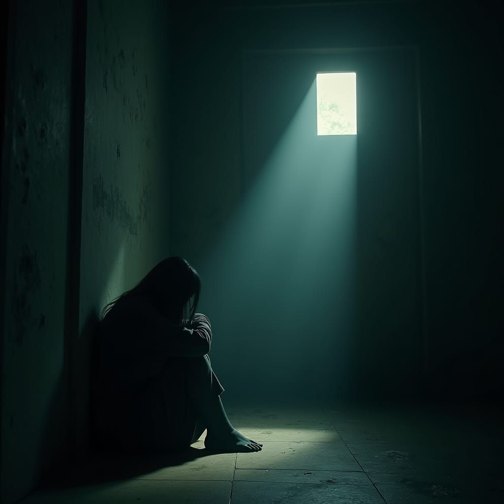 Melancholy Woman in Shadow: Fantasy Concept Art