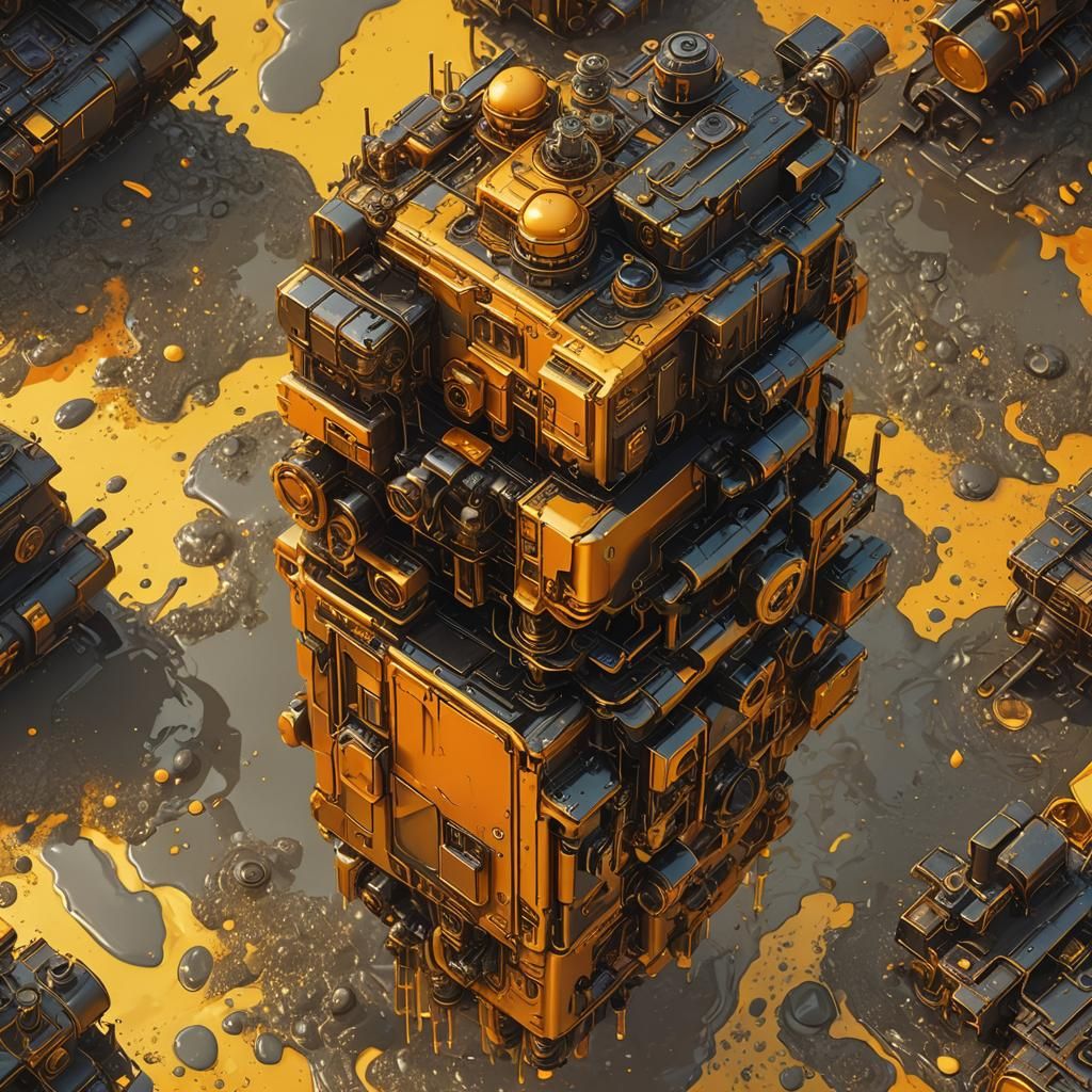 Viscous Liquid Tank in Digital Matte Painting