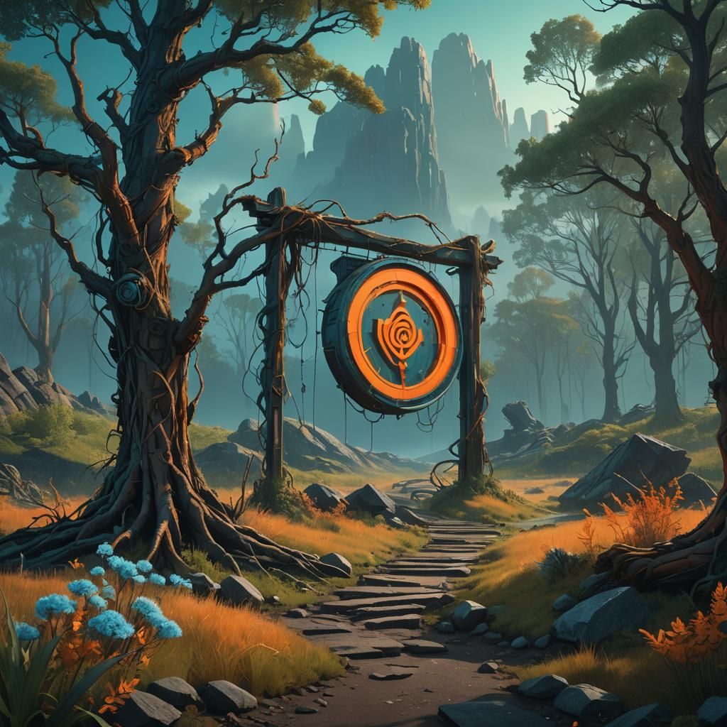 Mystical Virgo Sign in Ancient Landscape