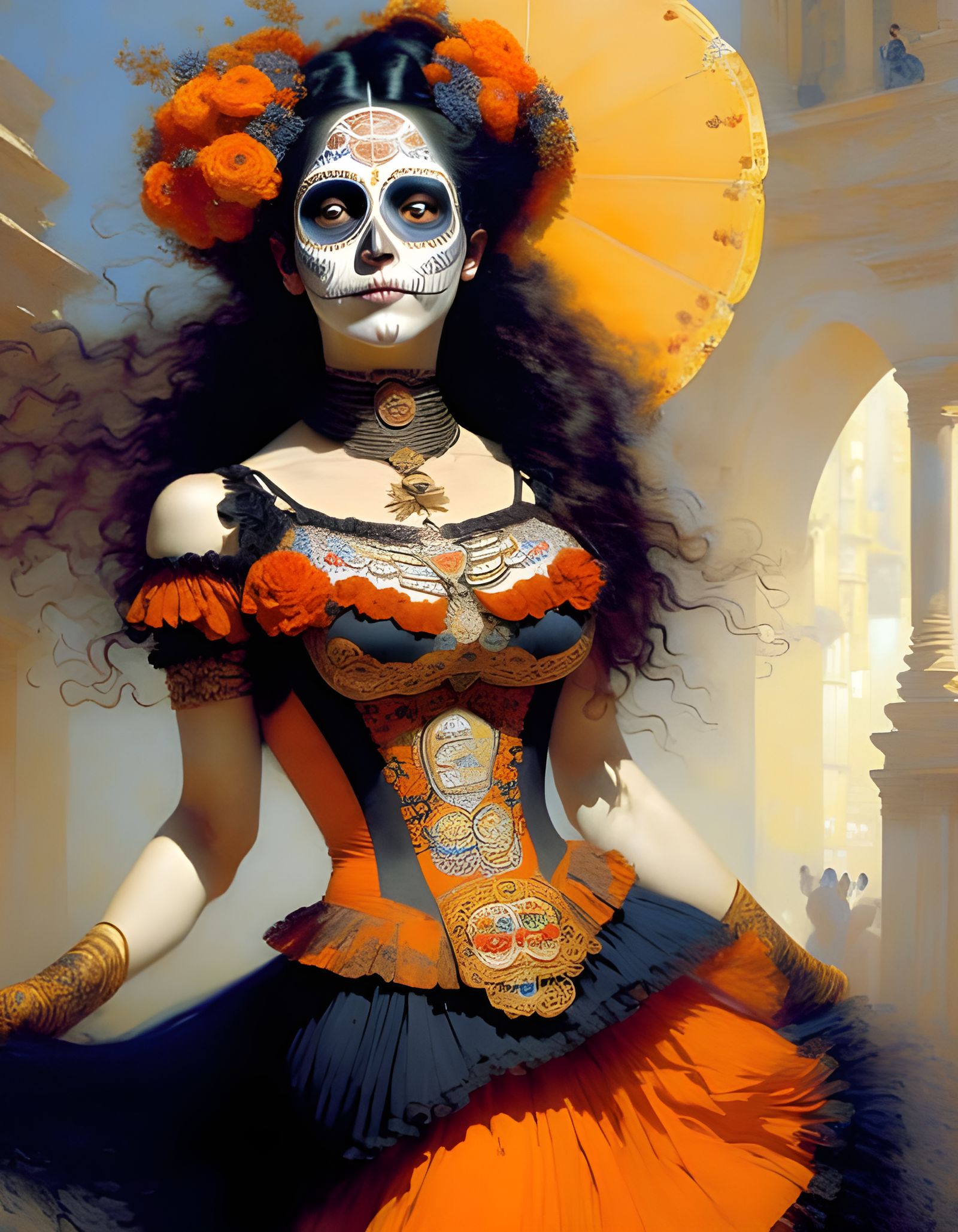 Day of the Dead: Gothic Beauty in Ornate Dress