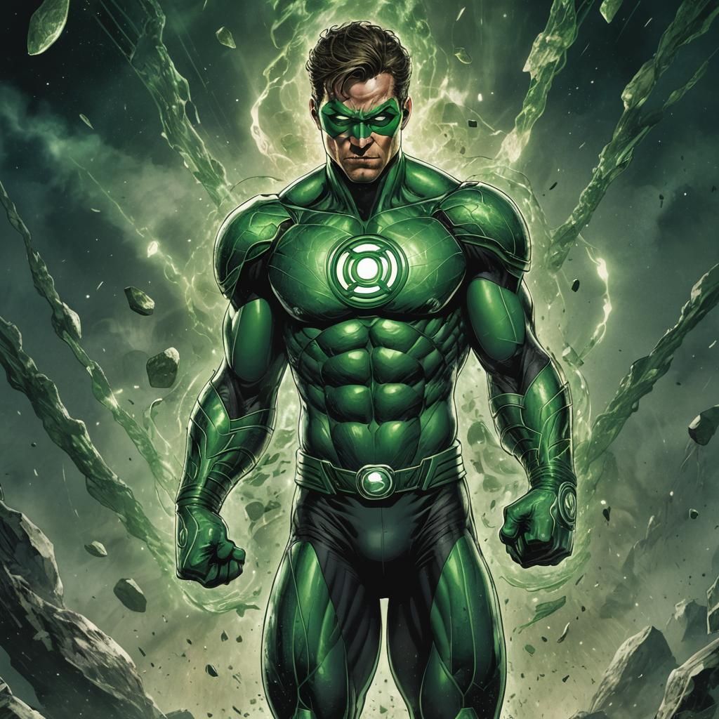 Green Lantern as a Powerful Boxer Warrior