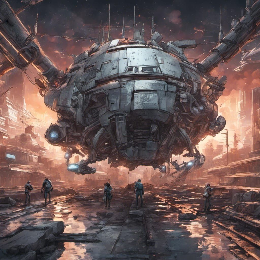 Landing of the Obiraisartours ship at the airport Obiflye of the planet OBIRON