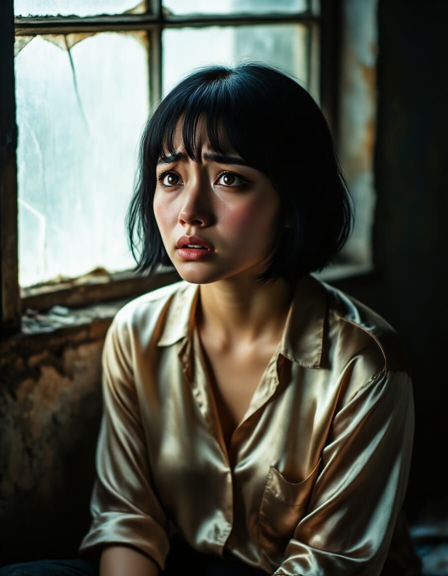 Indonesian Woman's Despair in the Style of Rembrandt