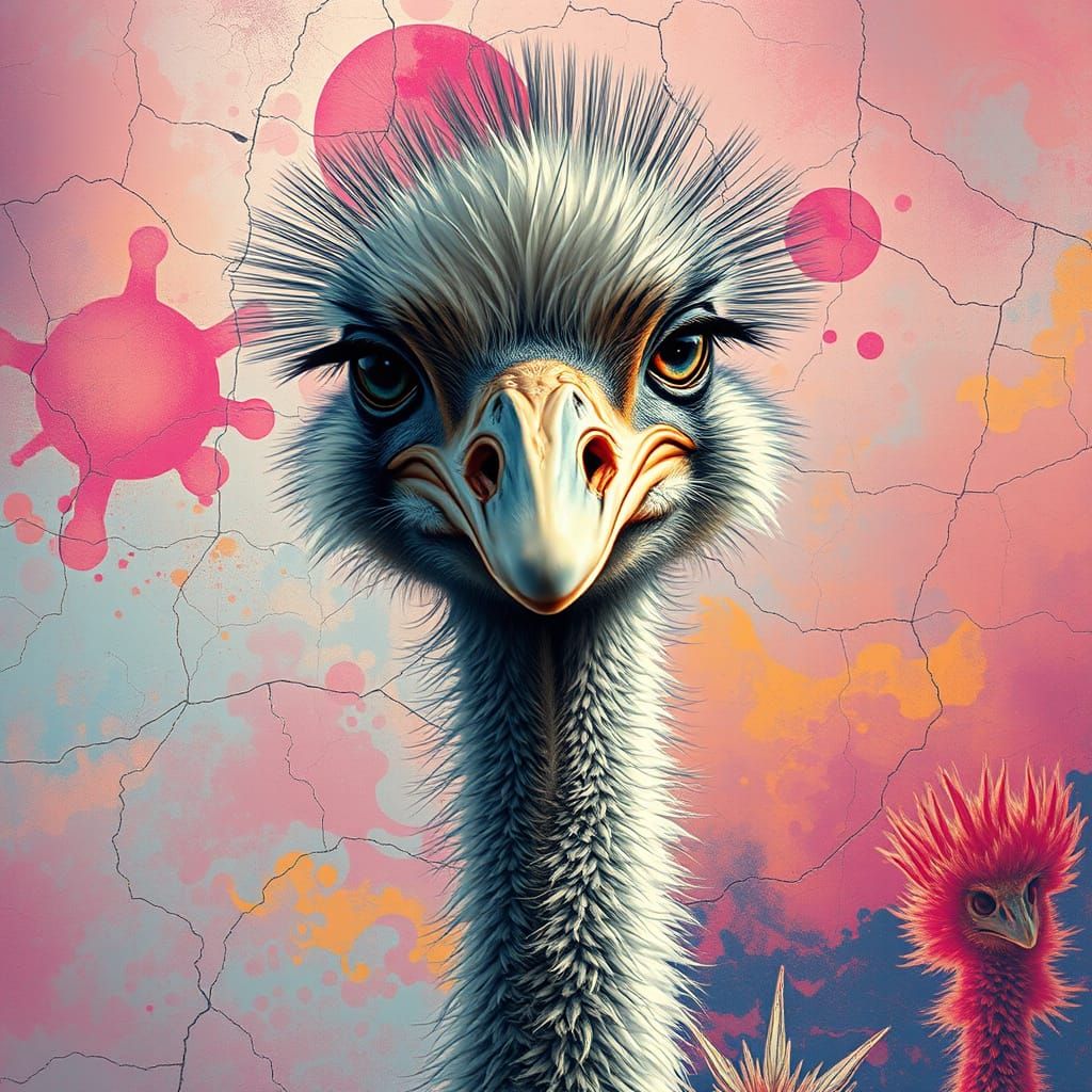 Dreamscape Emu in Vibrant Abstract