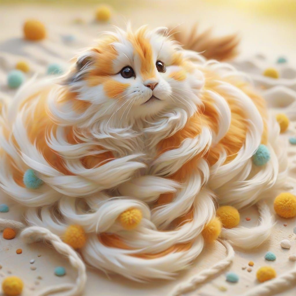 Pastel Digital Art of a Fluffy Creature