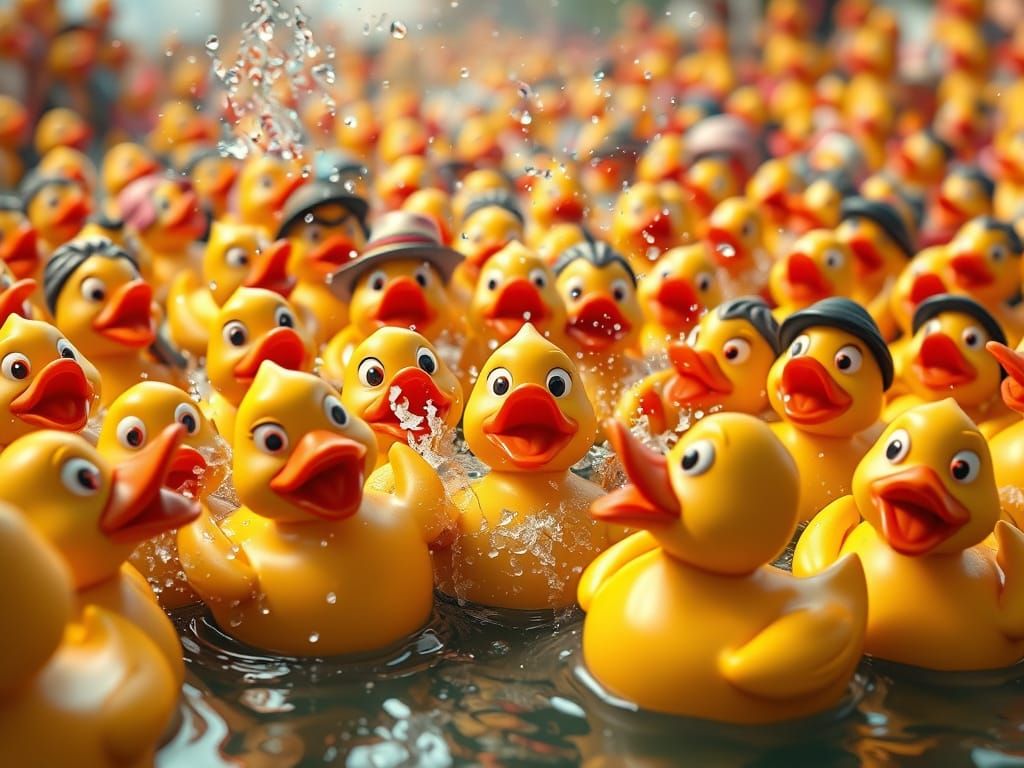 Rubber duck traffic jam