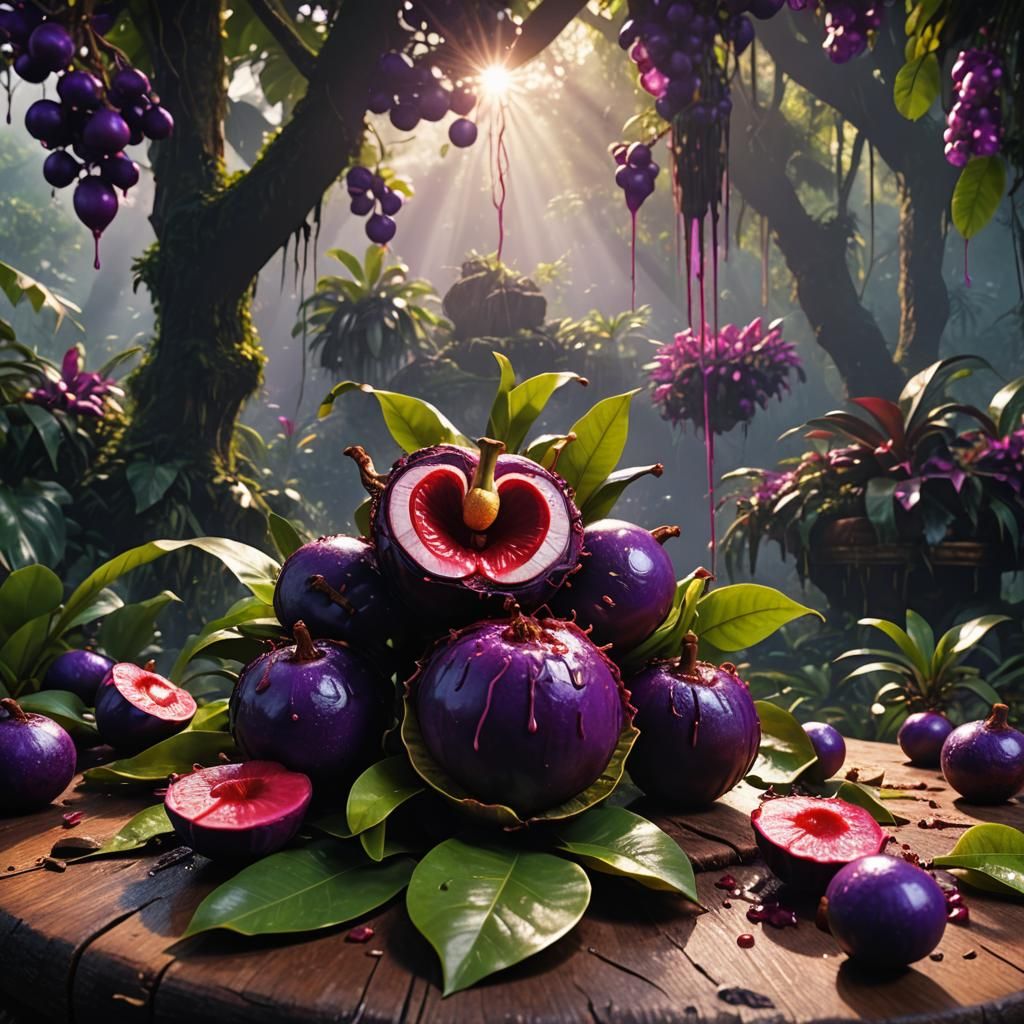 Dramatic Mangosteen in Jungle, Digital Matte Painting
