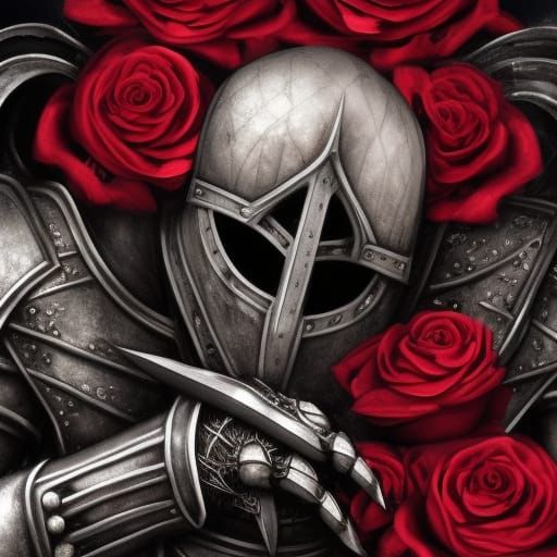 Grimdark Unholy Paladin in Crimson Knight Armor