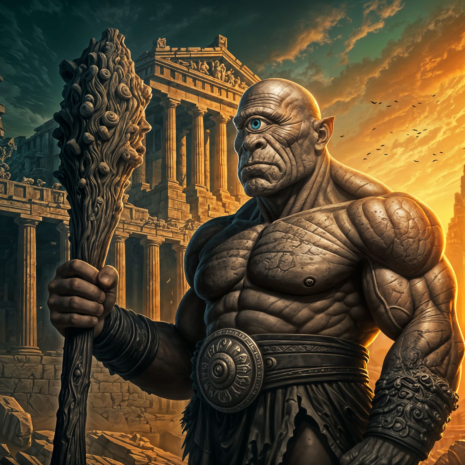 Hyperrealistic Cyclops from Greek Mythology