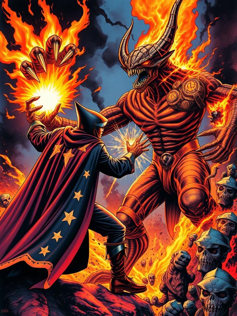 Wizard Man vs Baldrog: Epic Comic Book Cover